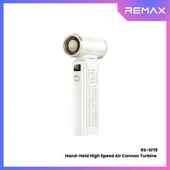 REMAX - RS-SF19 Hand-Held High-Speed 130,000 RPM Turbine Air Cannon Handheld Fan - White