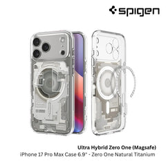 Spigen - Ultra Hybrid MagFit Zero One Case For iPhone 17 Pro Max - Zero One Natural Titanium