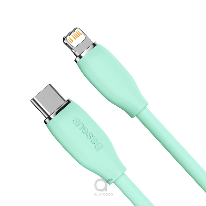 BASEUS JELLY LIQUID SILICA GEL FAST CHARGING DATA CABLE TYPE-C TO IPHONE 20W 1.2M - Green