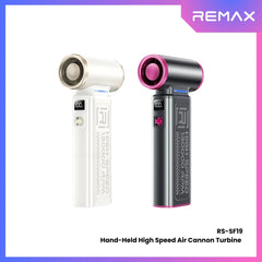 REMAX - RS-SF19 Hand-Held High-Speed 130,000 RPM Turbine Air Cannon Handheld Fan - White