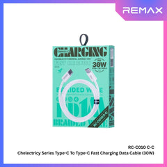 REMAX - RC-C010 C-C Chelectricy Series Type-C to Type-C PD Fast Charging Data Cable (30W) - White