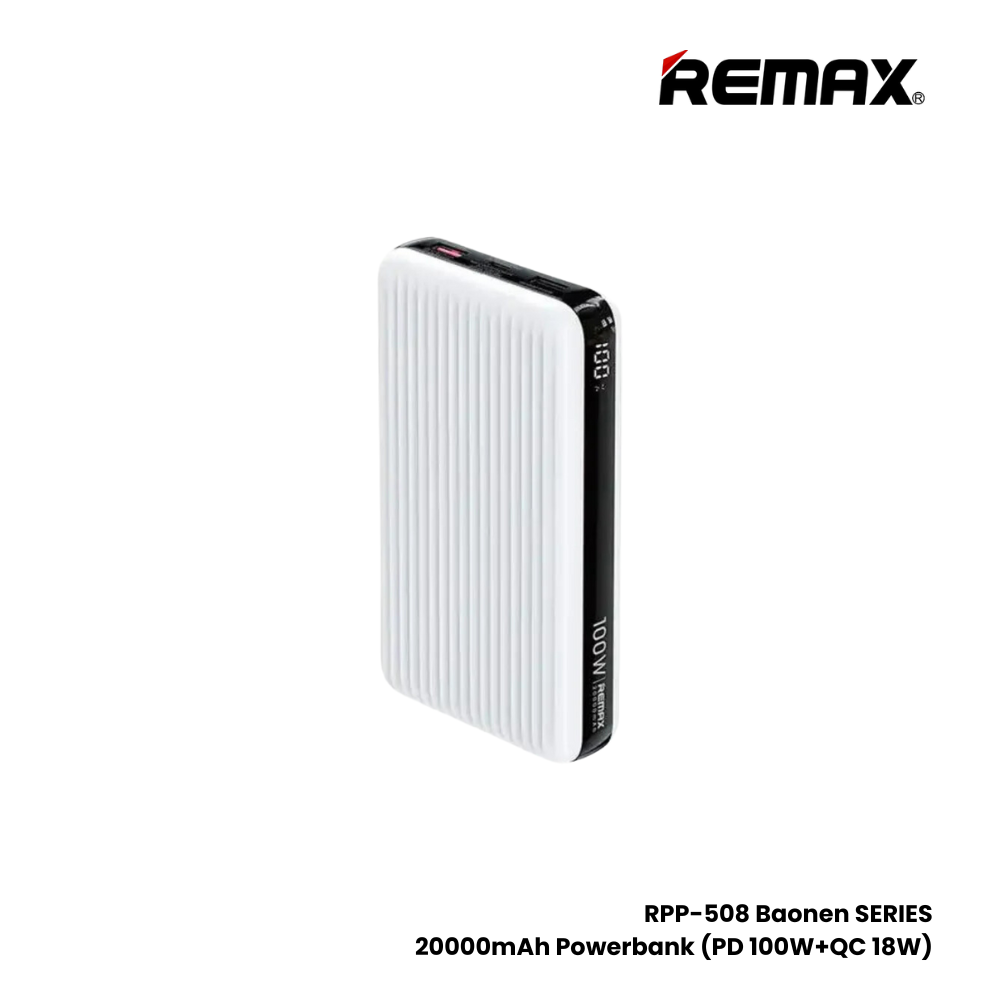 REMAX RPP-508 Baonen Series 20000mAh PD+QC Fast Charging Power Bank(PD 100W+QC 18W) - White