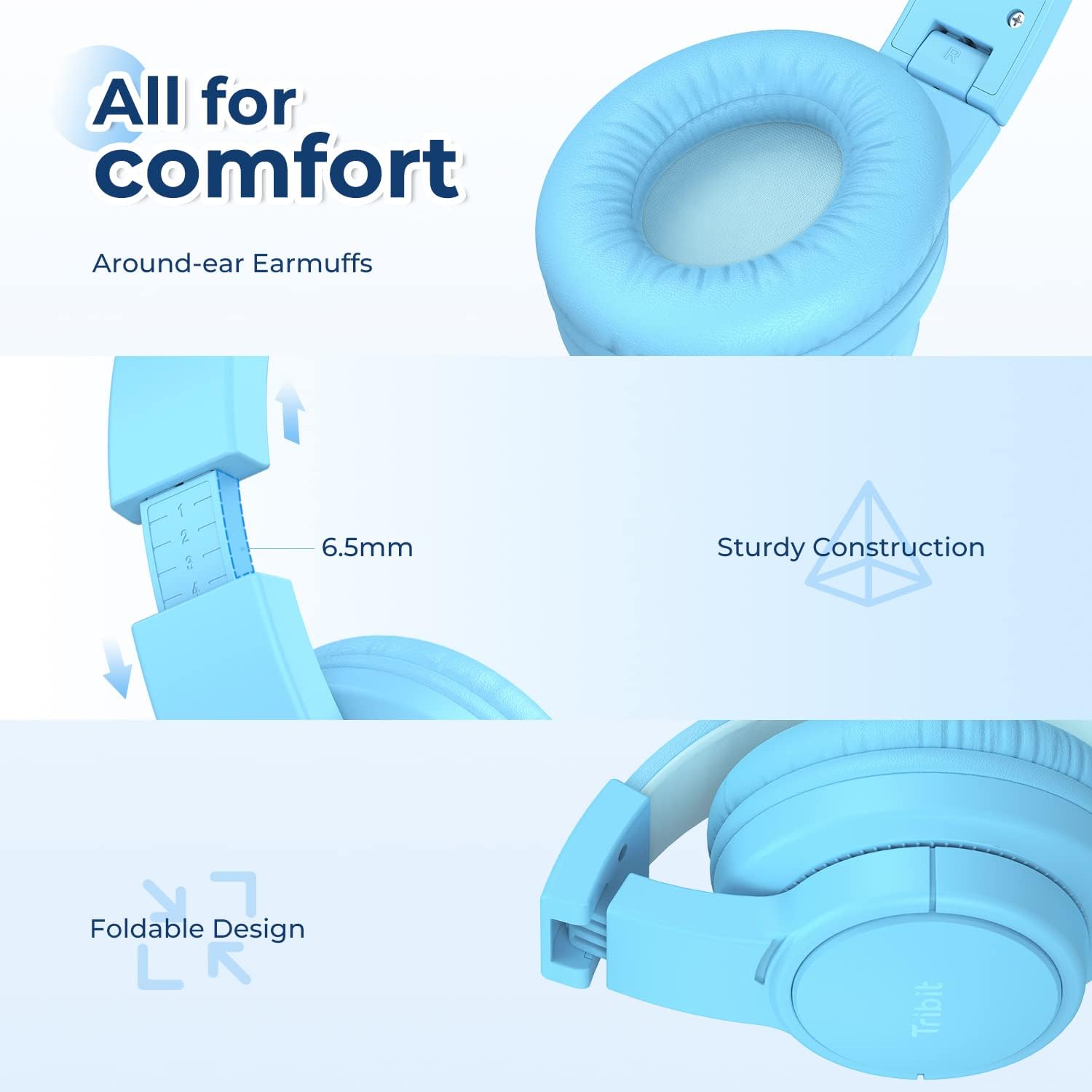 Tribit KH01 3.5mm Starlet 01 Kids Wired Headphone - Blue