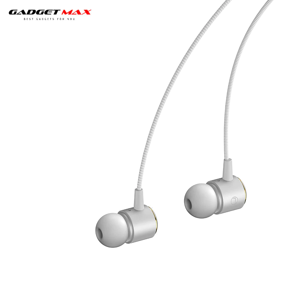 GADGET MAX X-PRO STEREO BASS  3.5MM EARPHONE WIRED CONTROL EARPHONE (3.5MM) Wired Earphone- WHITE