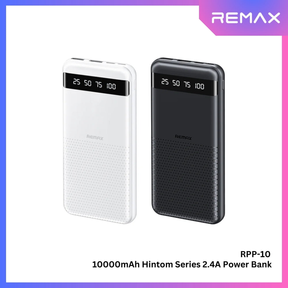 REMAX - RPP-10 Hintom Series 10000mAh Fast Charging Power Bank (2.4A) - Black