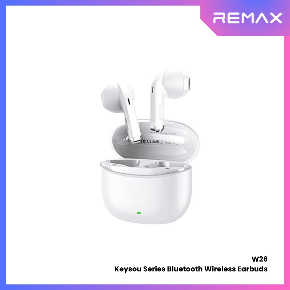 REMAX - CozyBuds W26 Keyzou Series Bluetooth Wireless Earbuds - White