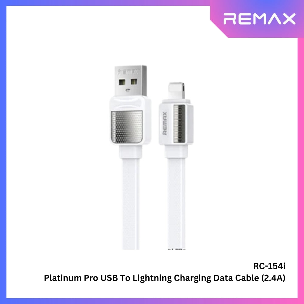 REMAX RC-154i Platinum Pro Series USB to iPhone Charging Data Cable (2.4A) - White