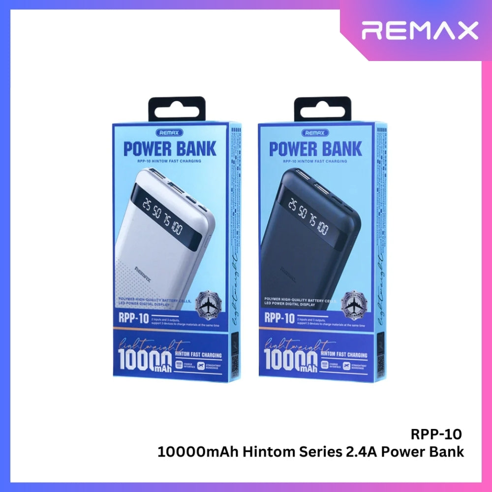 REMAX - RPP-10 Hintom Series 10000mAh Fast Charging Power Bank (2.4A) - Black