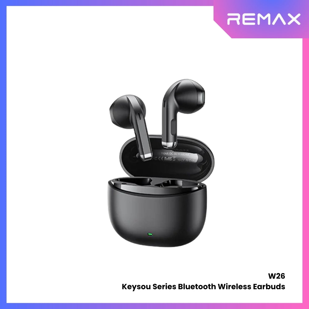 REMAX - CozyBuds W26 Keyzou Series Bluetooth Wireless Earbuds - Black