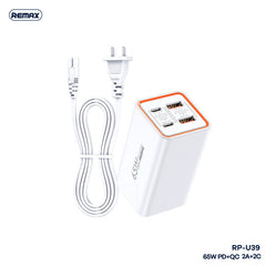 REMAX RP-U39 WAYU SERIES 65W PD+QC GAN FOLDABLE CHARGER CN ( 2USB / 2TYPE-C ) (244486) (NPL-12/2022), 65W GAN Charger, PD+QC Charger