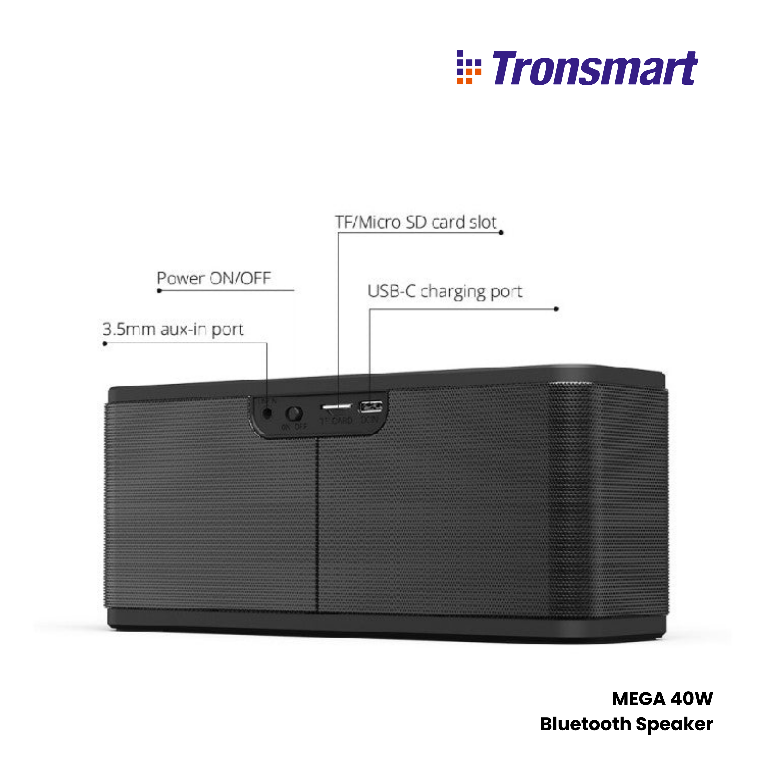 TRONSMART Element Mega 40W Portable Wireless Bluetooth Indoor Speaker - Black