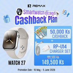 REMAX - Watch 27 46mm Integrated Zinc Alloy Smart Watch - Silver