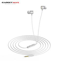 GADGET MAX X-PRO STEREO BASS  3.5MM EARPHONE WIRED CONTROL EARPHONE (3.5MM) - WHITE