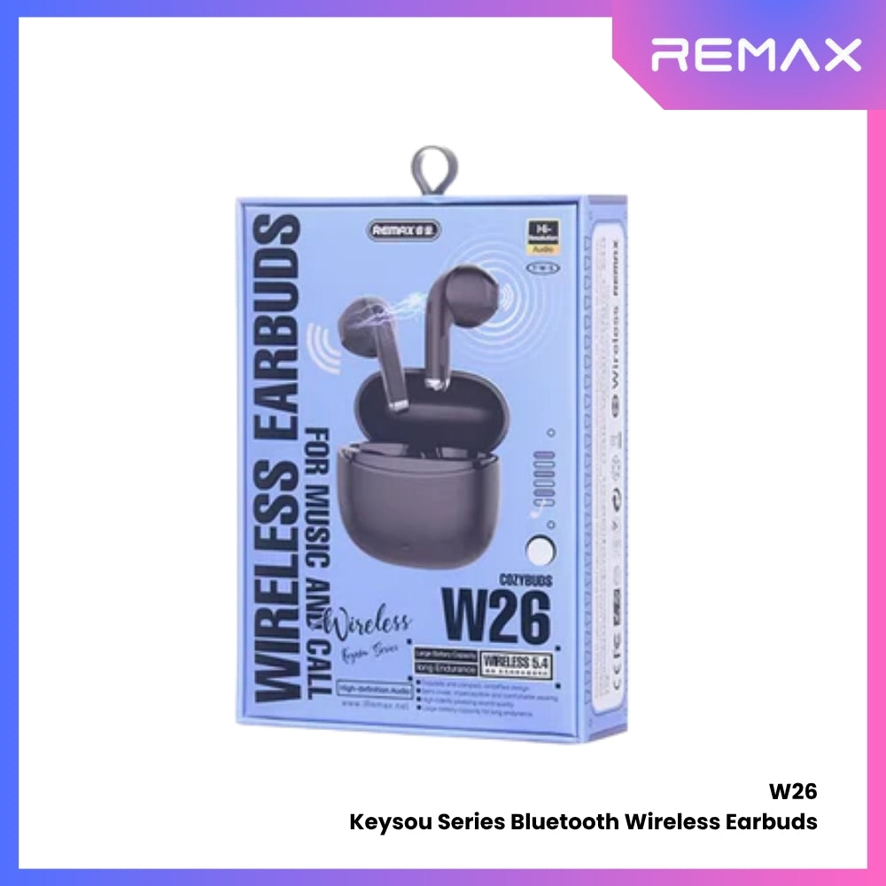 REMAX - CozyBuds W26 Keyzou Series Bluetooth Wireless Earbuds - White