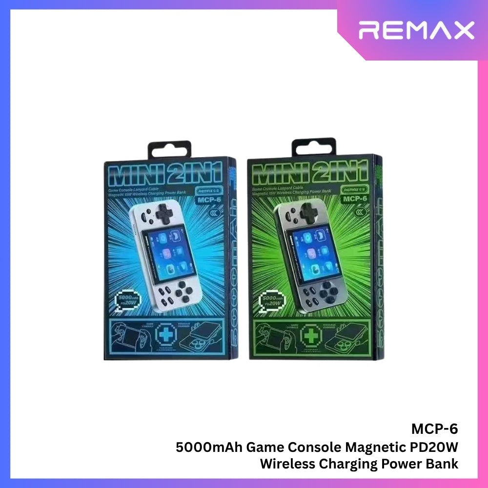REMAX - MCP-6 5000mAh Game Console Magnetic PD Wireless Charging Power Bank ( 15W + PD20W ) - Silver
