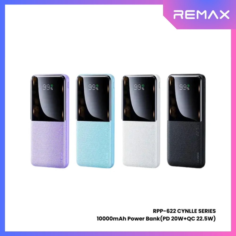 REMAX RPP-622 Cynlle Series 10000mAh PD+QC Fast Charging Power Bank(PD 20W+QC 22.5W) - Purple