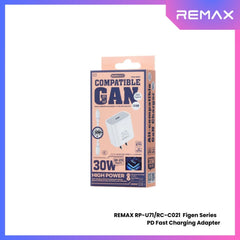 REMAX RP-U71/RC-C021 Figen Series 30W Gan PD Charger Set (PD+ C-C)- White
