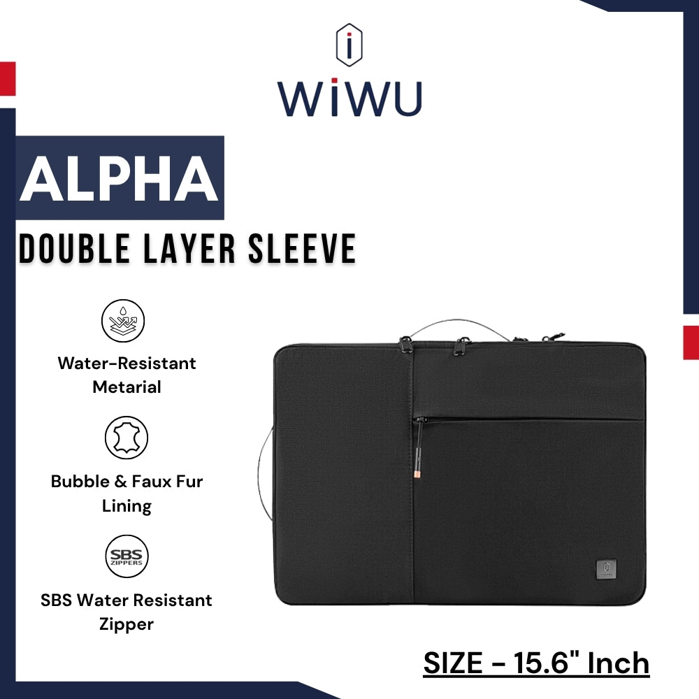 WIWU - Alpha Double Layer Sleeve ( 15.6" ) - Black