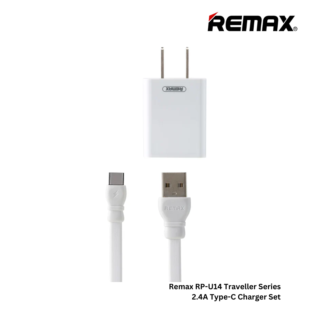 REMAX RP-U14 Traveller Series 2.4A Type-C Charger Set (1 USB) - White