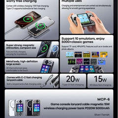 REMAX - MCP-6 5000mAh Game Console Magnetic PD Wireless Charging Power Bank ( 15W + PD20W ) - Silver