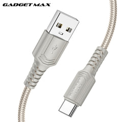 GADGET MAX - GX29 Woven Series USB To Type-C Fast Charging Data Cable (3A) - Grey
