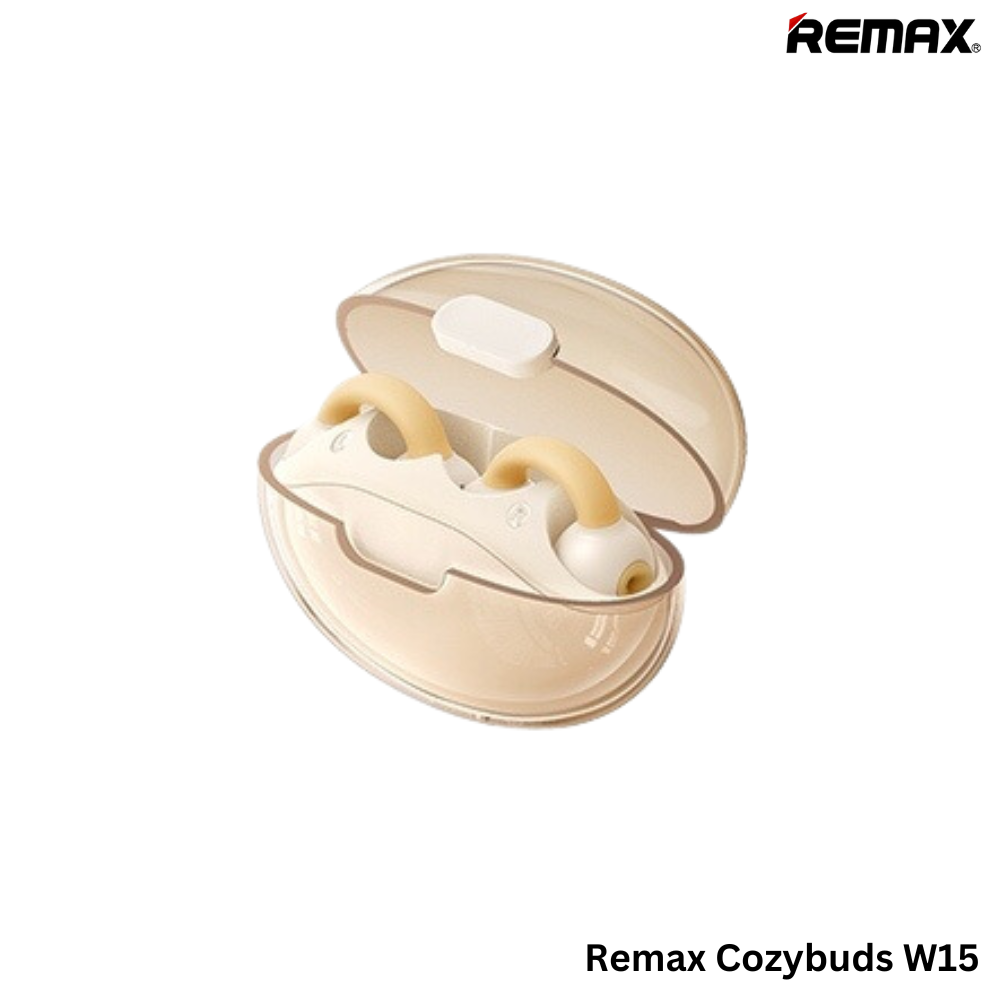 REMAX Cozybuds W15 Crystal Series Transparent Clip On True Wireless Earbuds(Beige)