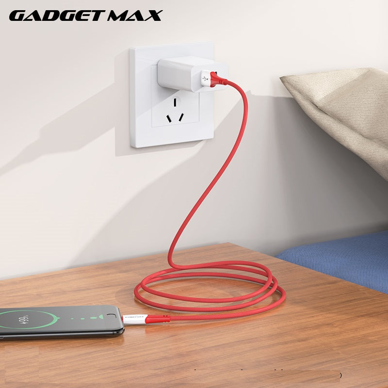 GADGET MAX GX06 MICRO 2.4A FAST CHARGING EXQUISITE & PRACTICAL DATA CABLE FOR MICRO (2.4A)(1M) - RED