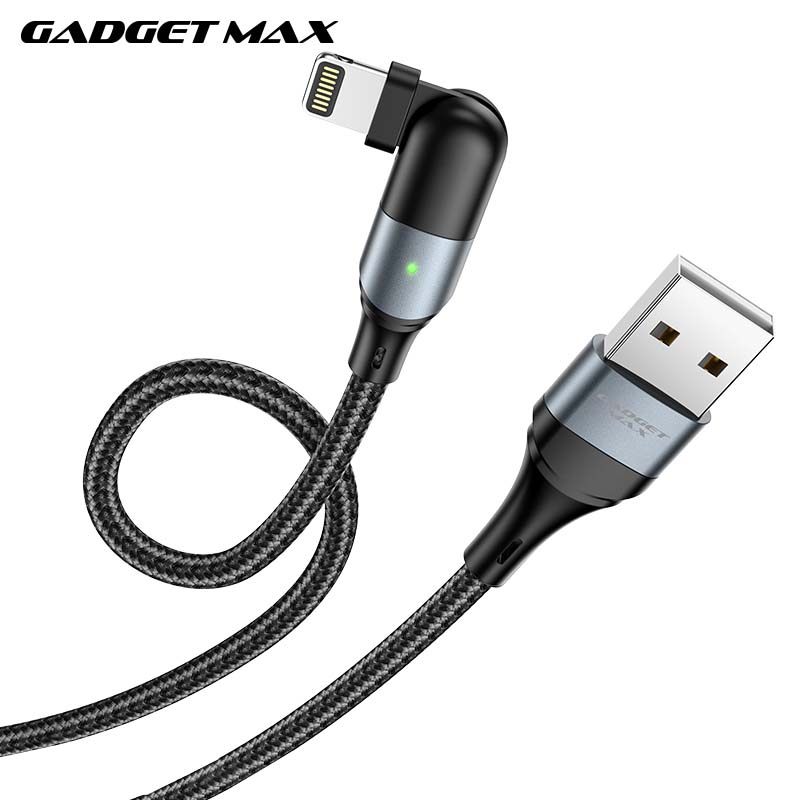 GADGET MAX GX12 FAST CHARGING EXQUISITE & PRACTICAL DATA CABLE FOR IPH (2.4A) (1.2M)  - ?BLACK