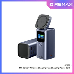 [ Pre-Order ] REMAX - JP339 15000mAh TFT Screen Wireless Charging Fast Charging Power Bank (100W) - Blue