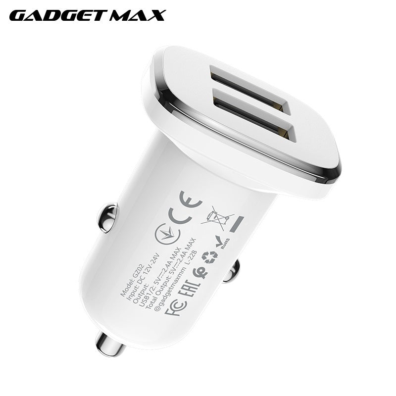 GADGET MAX GZ02 ENJOY SERIES 2.4A  DUAL USB OUTPUT PORT FAST CHARGING CAR CHARGER (2USB)