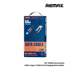 66W ( Type-C )-REMAX RC-C099A Fonsu Series 66W USB to Type-C Fast Charging Data Cable - White