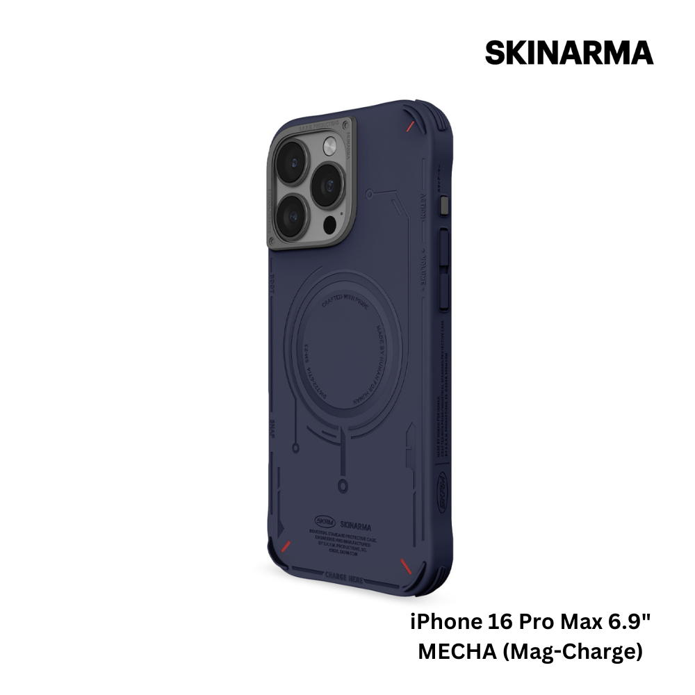 Skinarma iPhone 16 Pro Max 6.9" Mecha (Mag-Charge) Case - Navy Blue