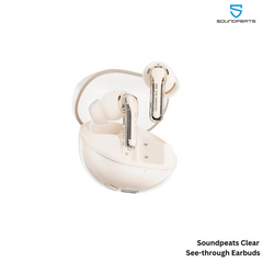 SOUNDPEATS - Clear Bluetooth Wireless Earbuds - Beige