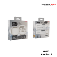 GADGET MAX - GM70 ANC BUD1 Active Noise Cancellation Bluetooth Wireless Earbuds - Beige