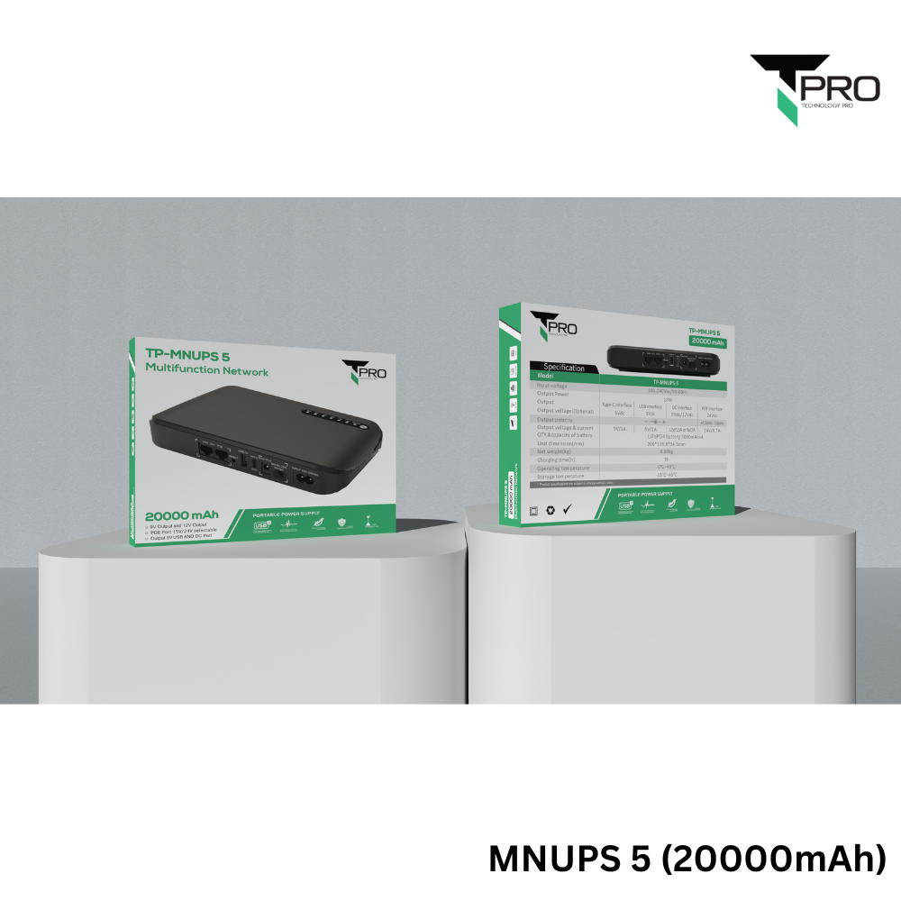 T PRO TP-MNUPS 5 20000MAH 18W MULTIFUNCTION NETWORK DC UPS