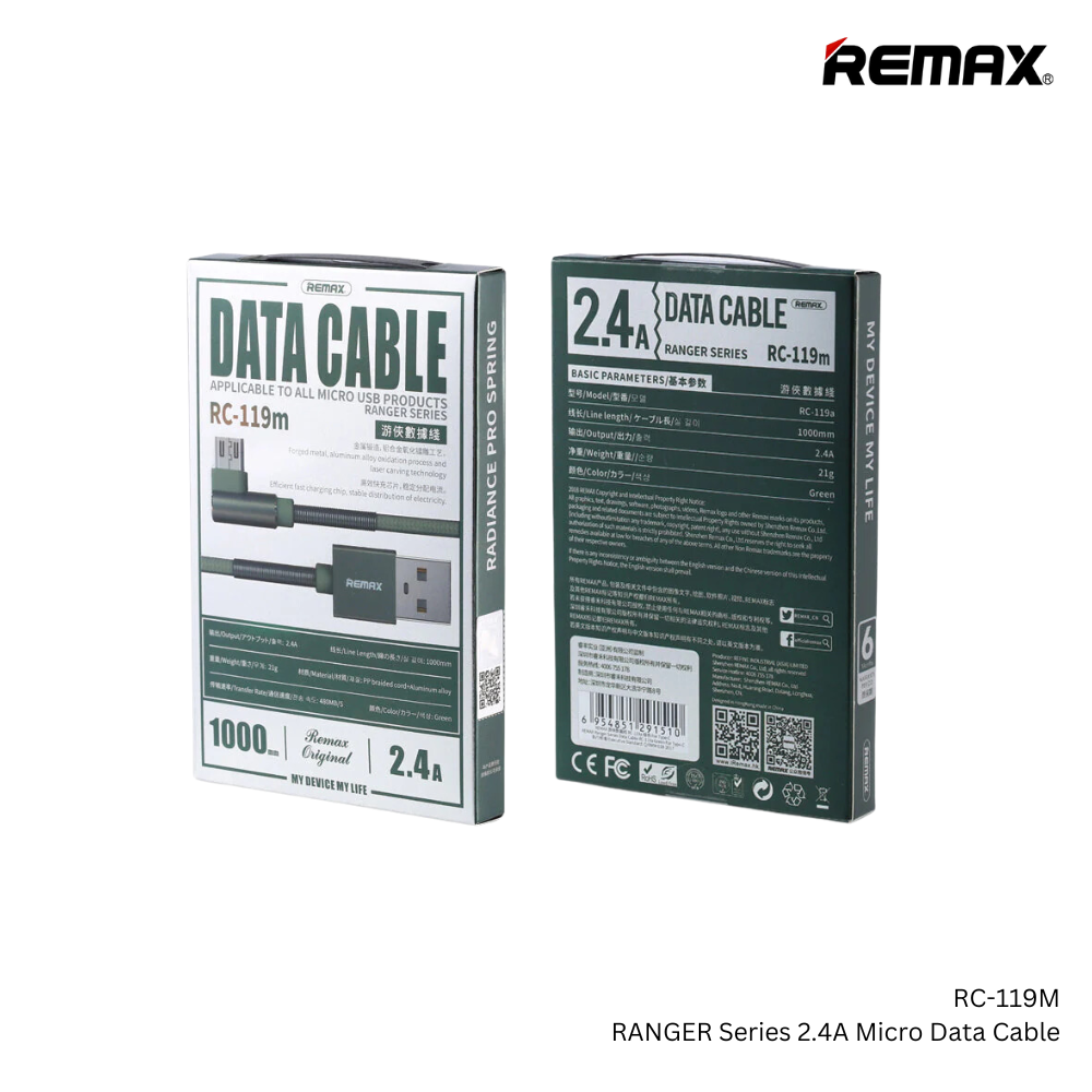 REMAX RC-119M Ranger Series 2.4A USB To Micro Data Cable