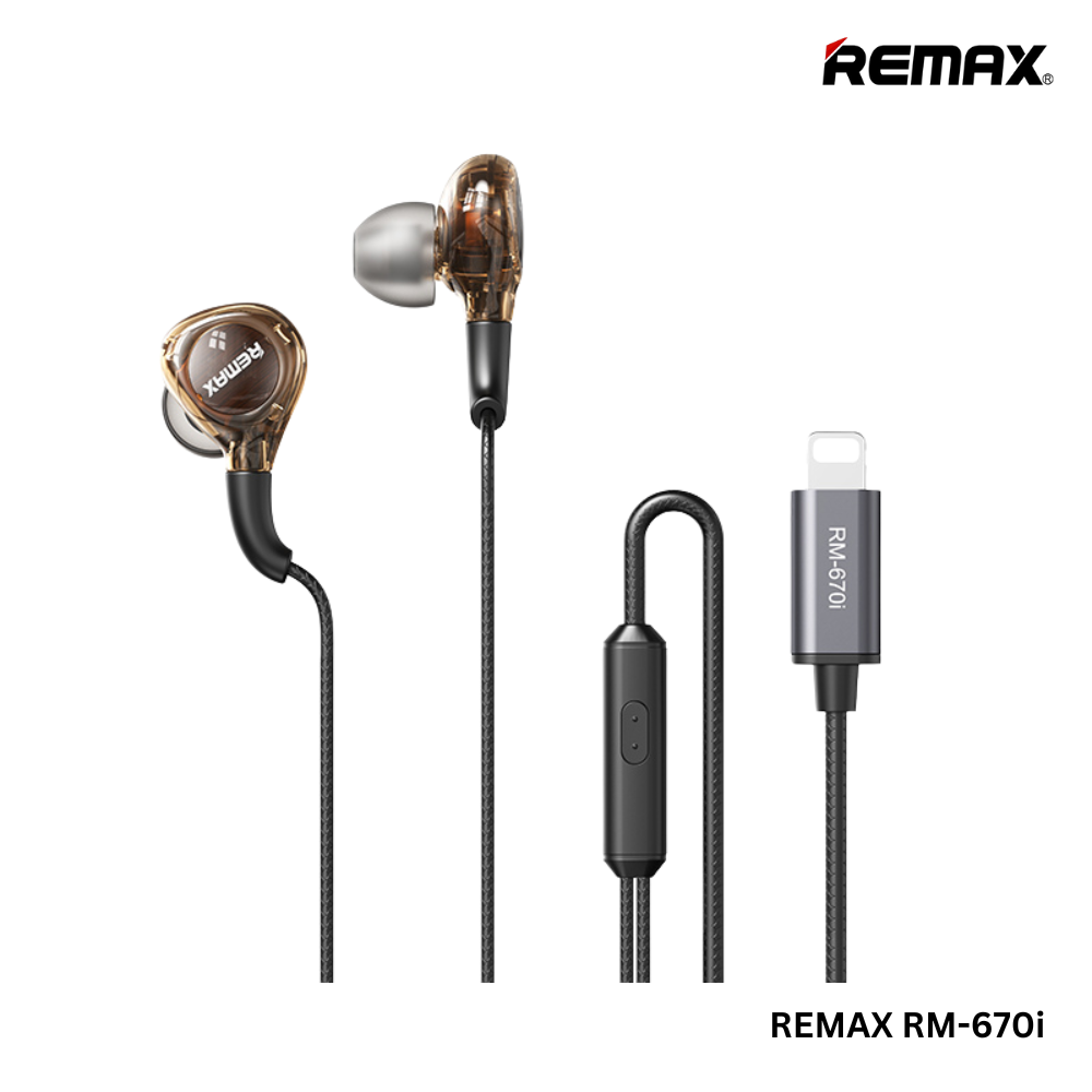 REMAX RM-670i iPhone Wired Earphone For Music & Call(1.2M)