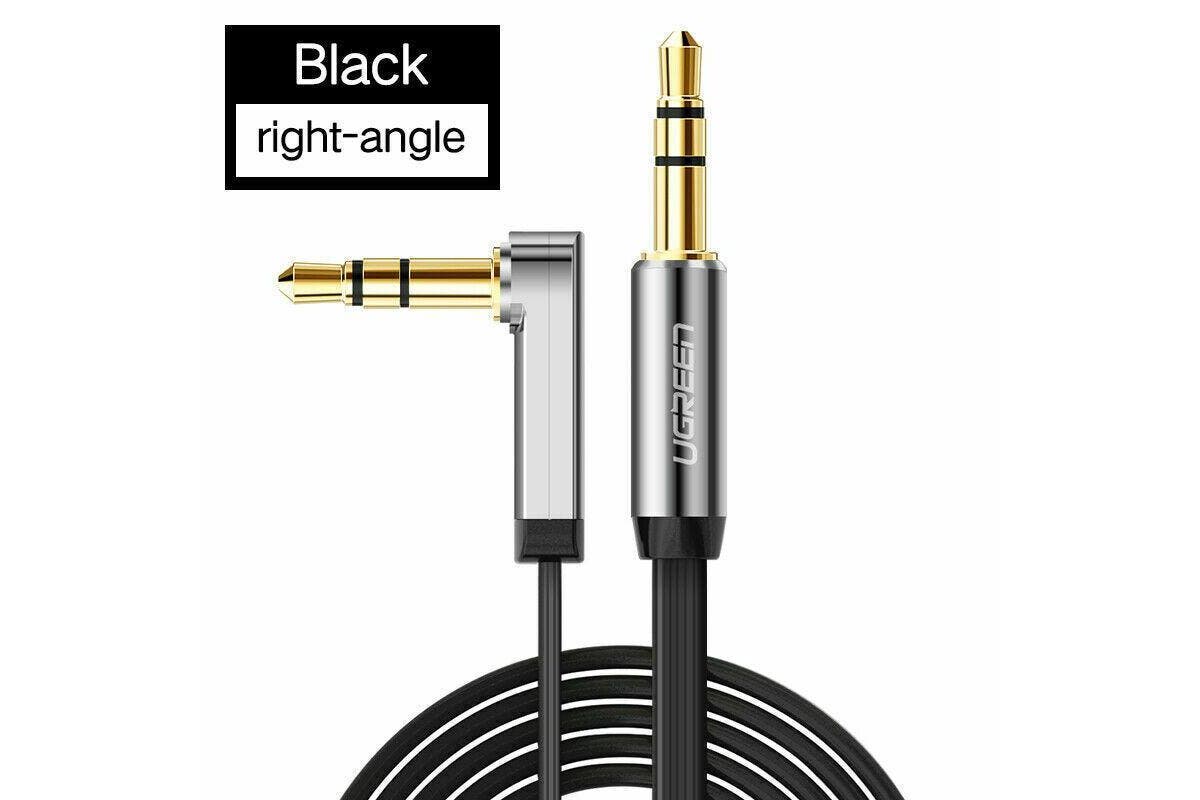 UGREEN (AV119) 3.5mm Male to 3.5mm Male Elbow Audio Connector Adapter Cable Gold-plated Port Car AUX Audio Cable - 5M