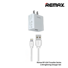 REMAX RP-U14 Traveller Series 2.4A Lightning Charger Set (1 USB) - White