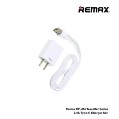 REMAX RP-U14 Traveller Series 2.4A Type-C Charger Set (1 USB) - White