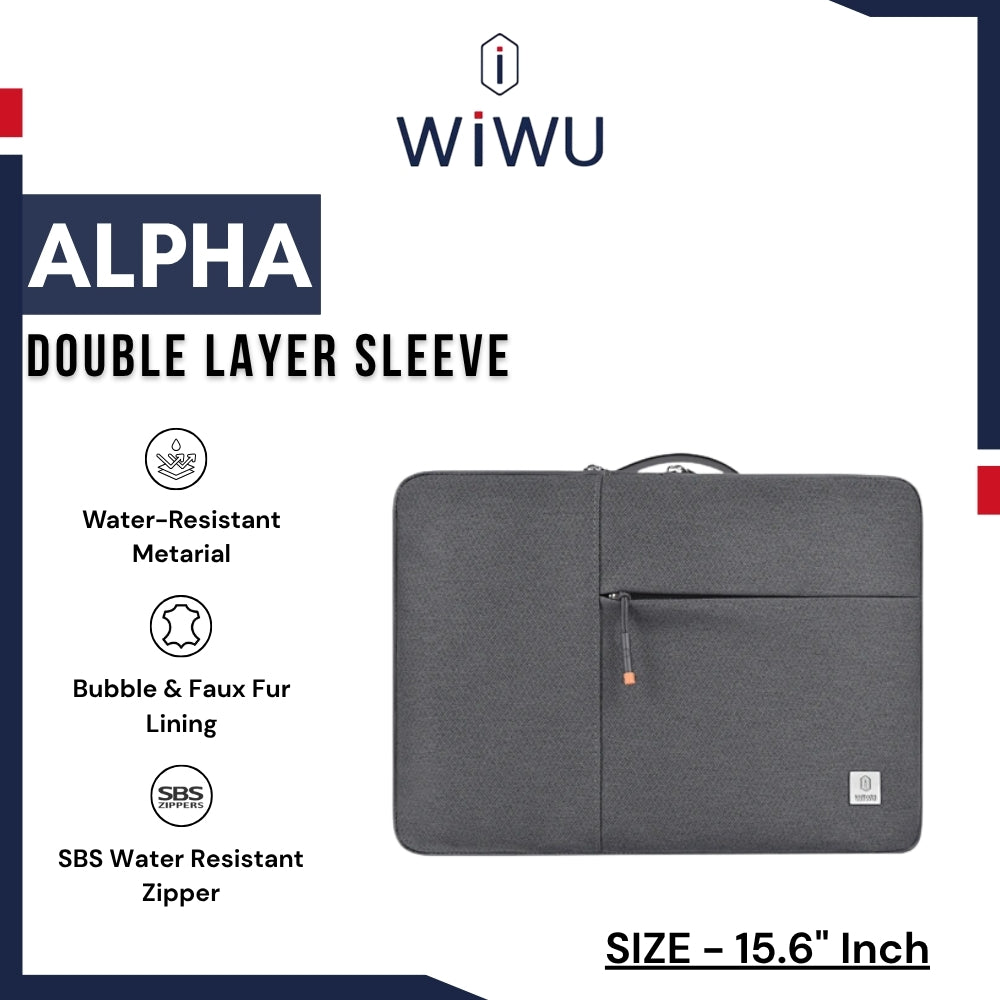 WIWU - Alpha Double Layer Sleeve ( 15.6" ) - Grey