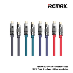 100W ( C to C )-REMAX RC-C055 C-C Wefon Series 100W Type-C to Type-C Fast Charging Data Cable - Grey