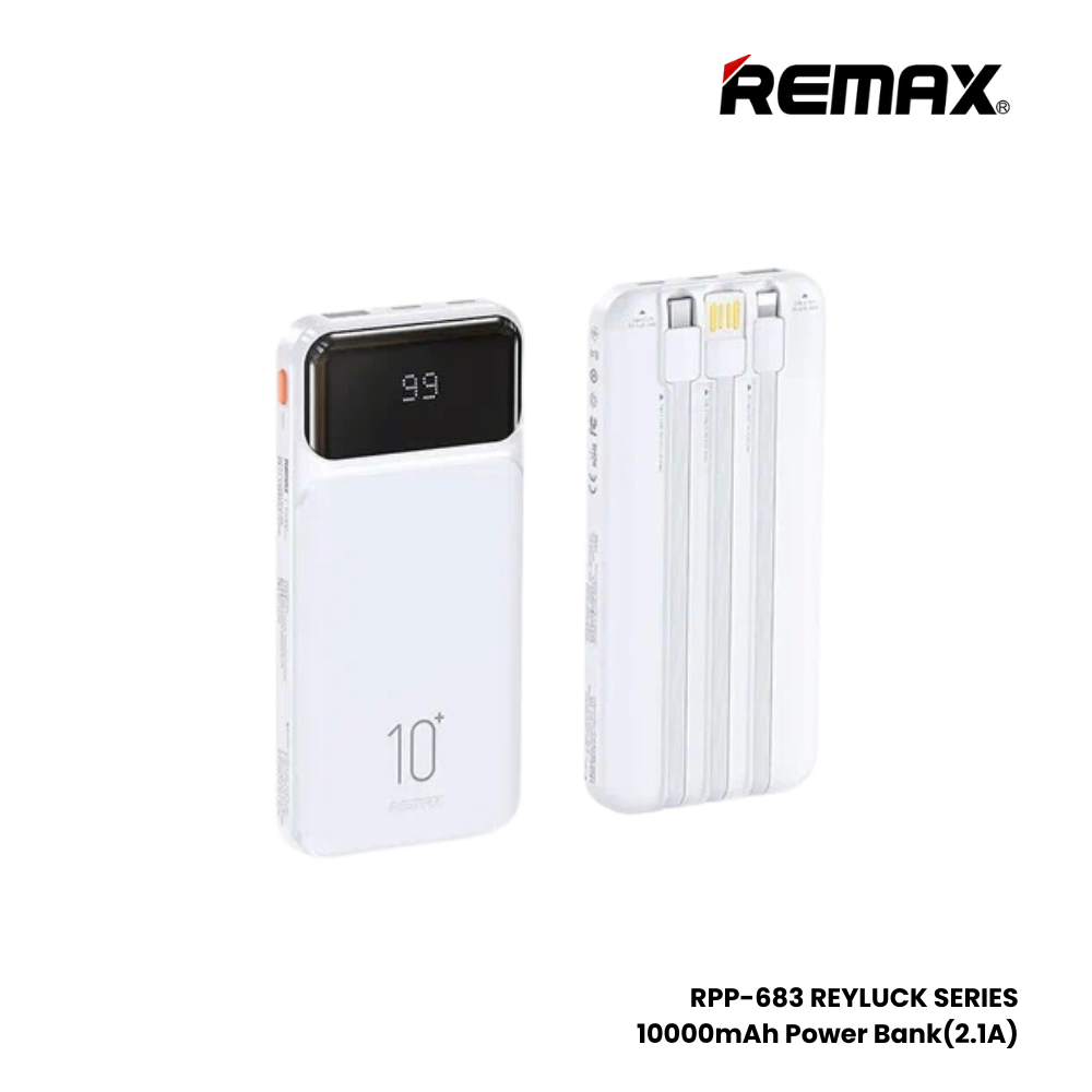 REMAX RPP-683 Reyluck Series 10000mAh Power Bank(2.1A) - White