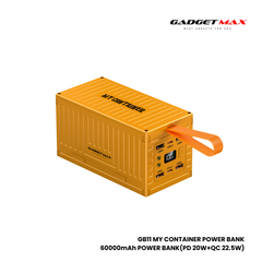 GADGET MAX GB11 Pro My Container Series 60000mAh PD+QC Fast Charging Power Bank(PD 20W+QC 22.5W) - Yellow