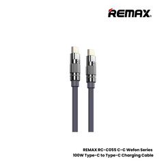 100W ( C to C )-REMAX RC-C055 C-C Wefon Series 100W Type-C to Type-C Fast Charging Data Cable - Grey