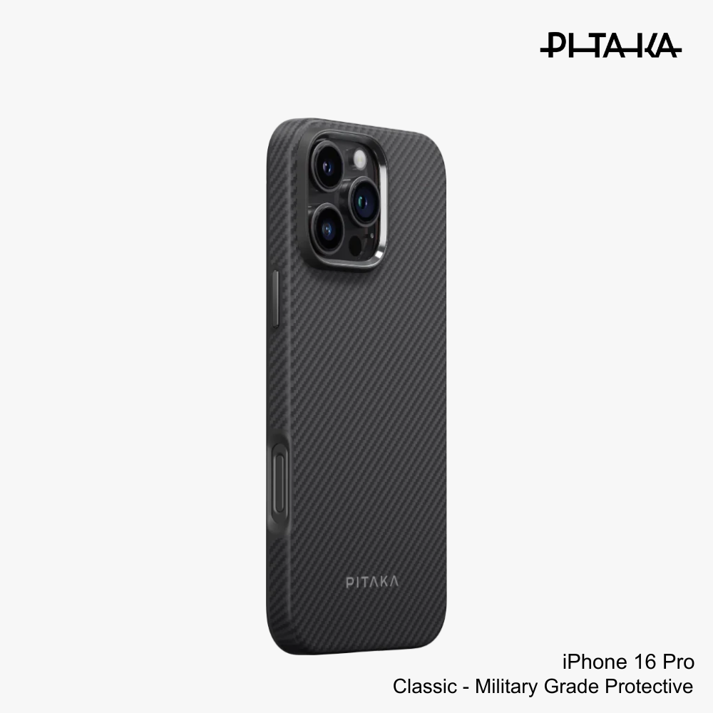 PITAKA - iPhone 16 Pro Case ( Military-Grade ) - Black/Grey