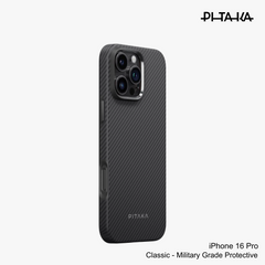 PITAKA - iPhone 16 Pro Case ( Military-Grade ) - Black/Grey