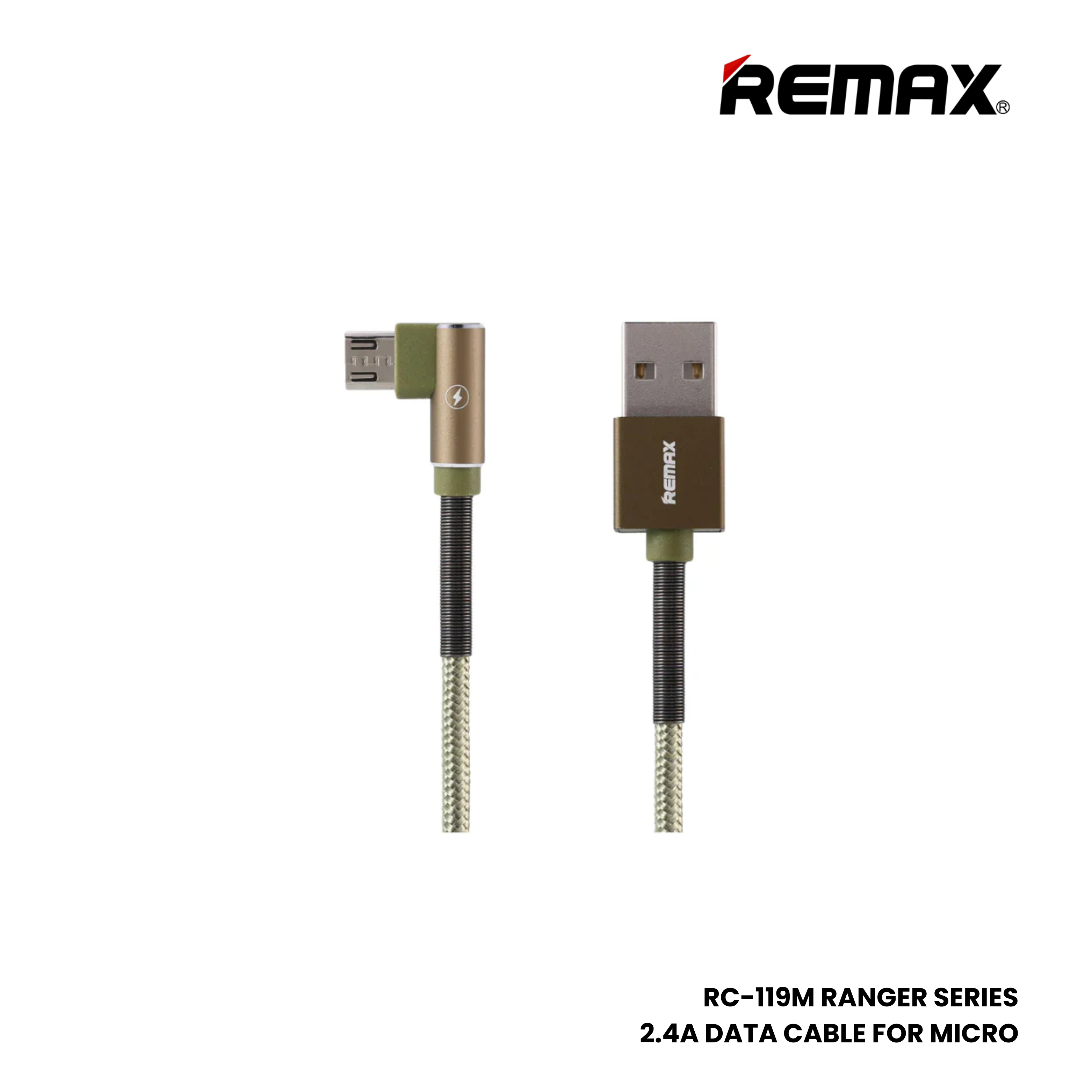 REMAX RC-119M Ranger Series 2.4A USB to Micro Charging Data Cable - Gr ...