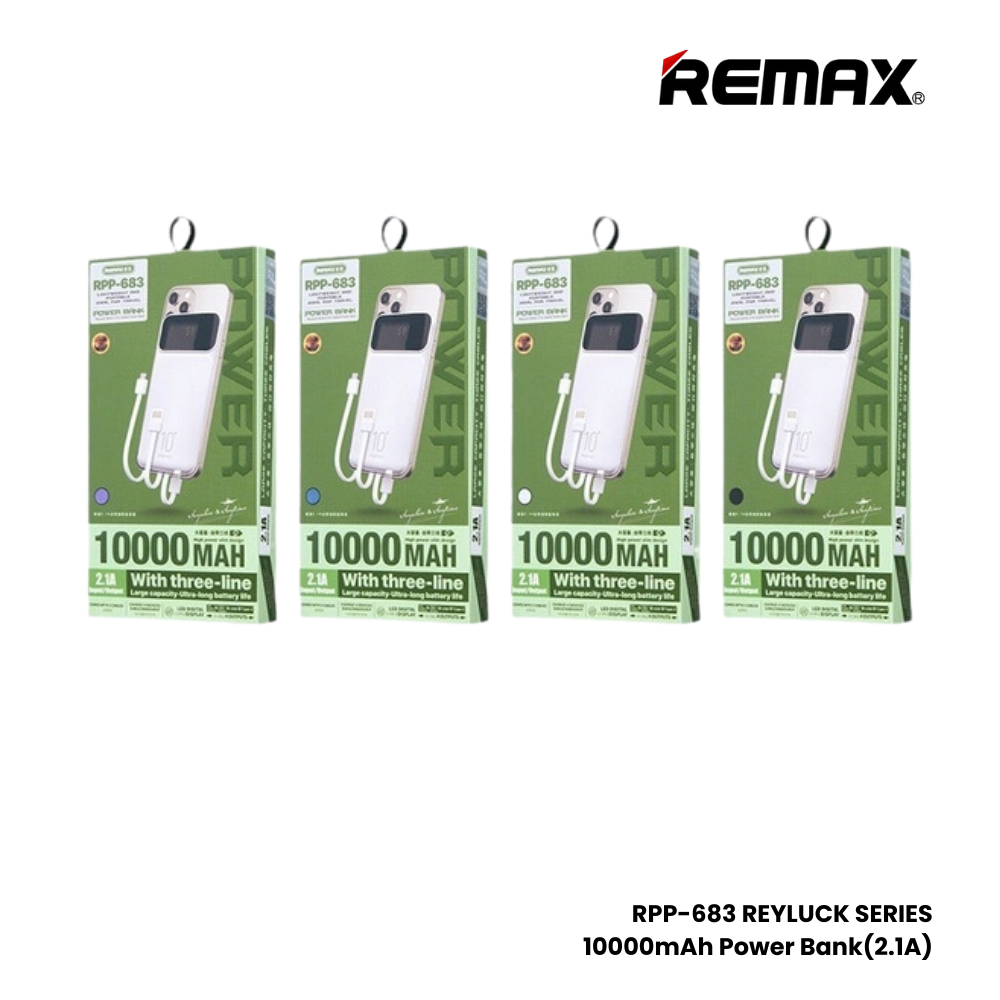 REMAX RPP-683 Reyluck Series 10000mAh Power Bank(2.1A) - White