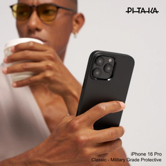 PITAKA - iPhone 16 Pro Case ( Military-Grade ) - Black/Grey